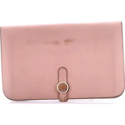 Pre-owned Hermes  Hermes Dogon Duo Combined Wallet Leather In Pink