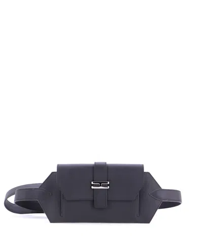 Pre-owned Pre-owned Hermes  Hermes Elan Pocket 24 Belt Bag Swift In Black