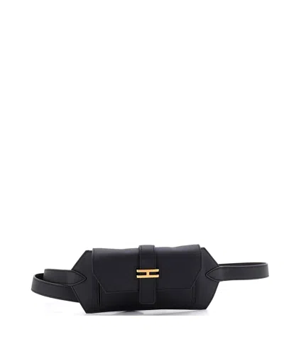 Pre-owned Pre-owned Hermes  Hermes Elan Pocket 24 Belt Bag Swift In Black