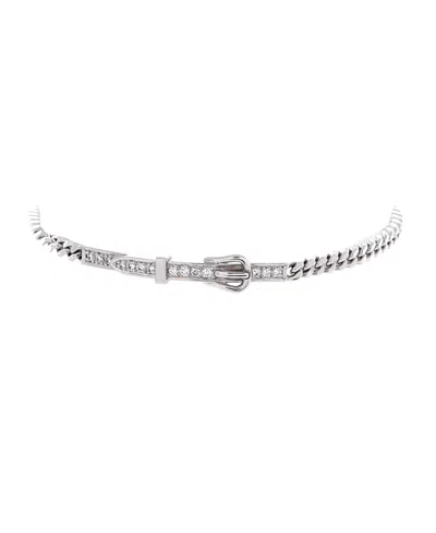 Pre-owned Pre-owned Hermes  Hermes Etriviere Chain Bracelet 18k White Gold With Diamonds