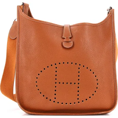 Pre-owned Hermes  Hermes Evelyne Bag Gen I Clemence Pm In Gold