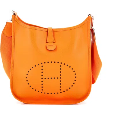 Pre-owned Hermes  Hermes Evelyne Bag Gen Ii Epsom Pm In Orange