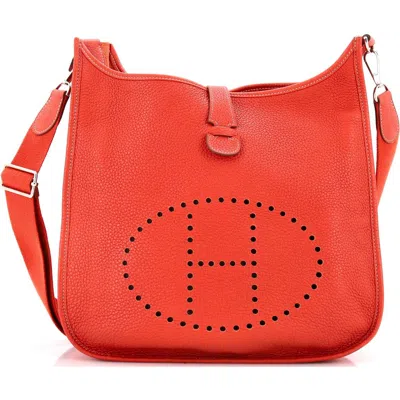 Pre-owned Hermes  Hermes Evelyne Bag Gen Iii Clemence Gm In Red