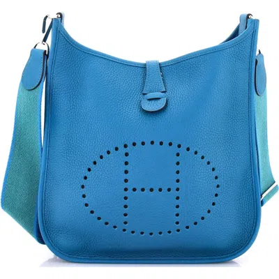 Pre-owned Hermes  Hermes Evelyne Bag Gen Iii Clemence Pm In Blue