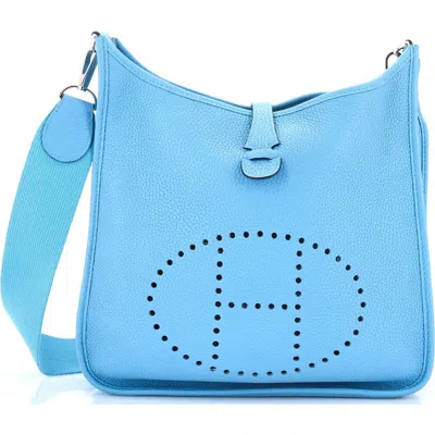 Pre-owned Hermes  Hermes Evelyne Bag Gen Iii Clemence Pm In Blue