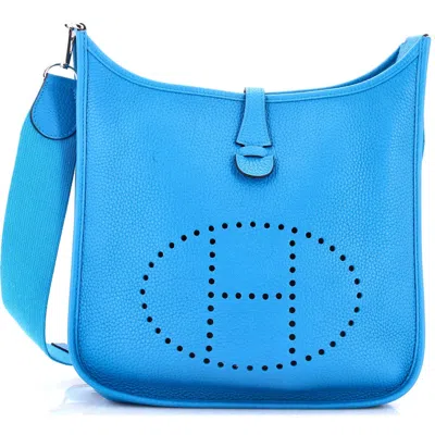 Pre-owned Hermes  Hermes Evelyne Bag Gen Iii Clemence Pm In Blue