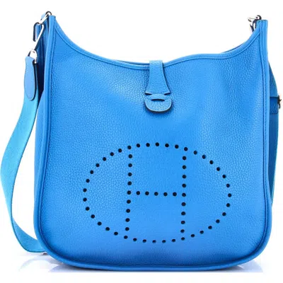 Pre-owned Hermes  Hermes Evelyne Bag Gen Iii Clemence Pm In Blue