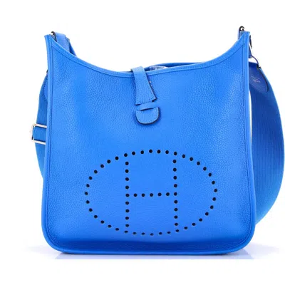 Pre-owned Hermes  Hermes Evelyne Bag Gen Iii Clemence Pm In Blue