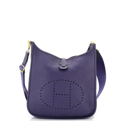 Pre-owned Hermes  Hermes Evelyne Bag Gen Iii Clemence Pm In Blue