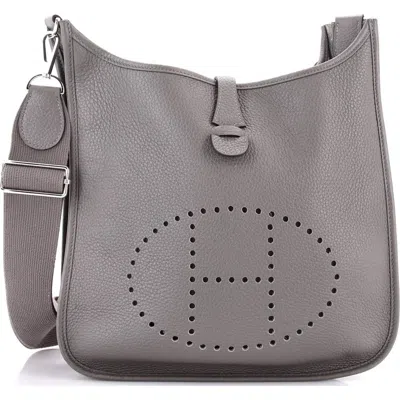 Pre-owned Hermes  Hermes Evelyne Bag Gen Iii Clemence Pm In Gray