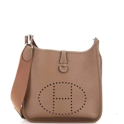 Pre-owned Hermes  Hermes Evelyne Bag Gen Iii Clemence Pm In Grey