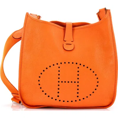 Pre-owned Hermes  Hermes Evelyne Bag Gen Iii Clemence Pm In Orange