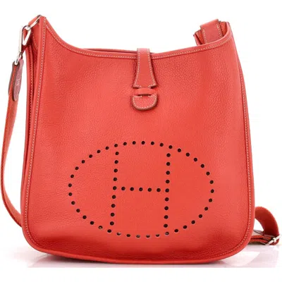 Pre-owned Hermes  Hermes Evelyne Bag Gen Iii Clemence Pm In Red