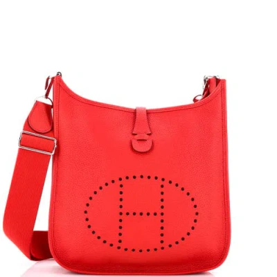 Pre-owned Pre-owned Hermes  Hermes Evelyne Bag Gen Iii Clemence Pm In Red