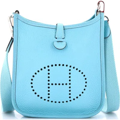 Pre-owned Hermes  Hermes Evelyne Bag Gen Iii Clemence Tpm In Blue