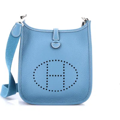 Pre-owned Hermes  Hermes Evelyne Bag Gen Iii Clemence Tpm In Blue