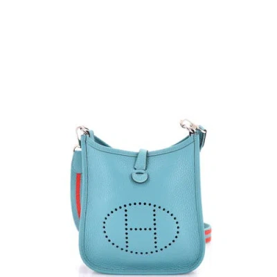 Pre-owned Hermes  Hermes Evelyne Bag Gen Iii Clemence Tpm In Blue