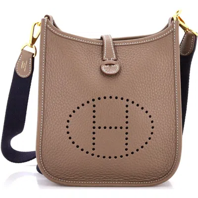 Pre-owned Hermes  Hermes Evelyne Bag Gen Iii Clemence Tpm In Brown