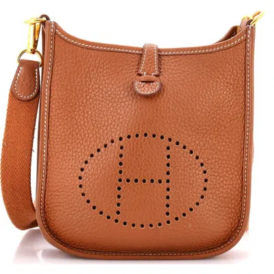 Pre-owned Hermes  Hermes Evelyne Bag Gen Iii Clemence Tpm In Gold