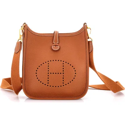 Pre-owned Hermes  Hermes Evelyne Bag Gen Iii Clemence Tpm In Gold
