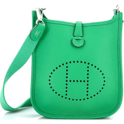 Pre-owned Hermes  Hermes Evelyne Bag Gen Iii Clemence Tpm In Green