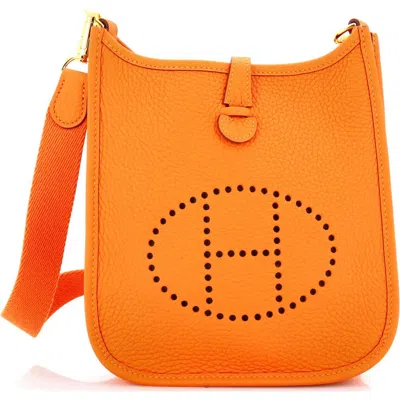 Pre-owned Hermes  Hermes Evelyne Bag Gen Iii Clemence Tpm In Orange