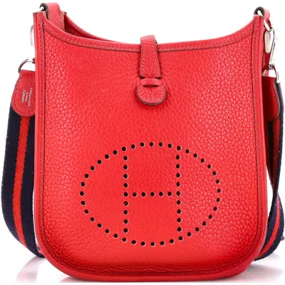 Pre-owned Hermes  Hermes Evelyne Bag Gen Iii Clemence Tpm In Red