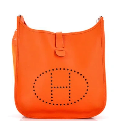 Pre-owned Hermes  Hermes Evelyne Bag Gen Iii Epsom Gm In Orange