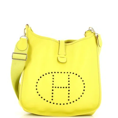 Pre-owned Hermes  Hermes Evelyne Bag Gen Iii Epsom Pm In Yellow