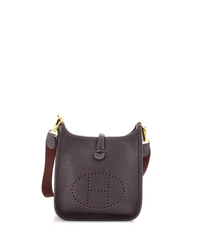 Pre-owned Pre-owned Hermes  Hermes Evelyne Clemence Leather Crossbody In Brown