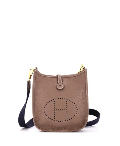Pre-owned Pre-owned Hermes  Hermes Evelyne Mini Clemence Crossbody In Gray