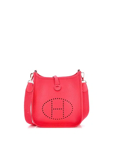 Pre-owned Pre-owned Hermes  Hermes Evelyne Mini Clemence Leather Crossbody In Pink