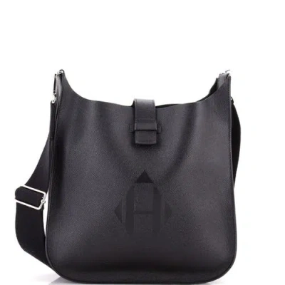 Pre-owned Hermes  Hermes Evelyne Sellier Bag Epsom 29 In Black