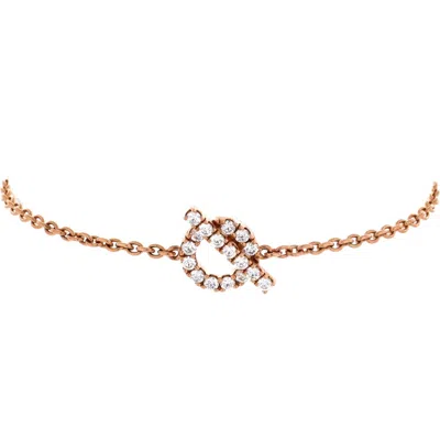 Pre-owned Hermes  Hermes Finesse Bracelet 18k Rose Gold And Diamonds