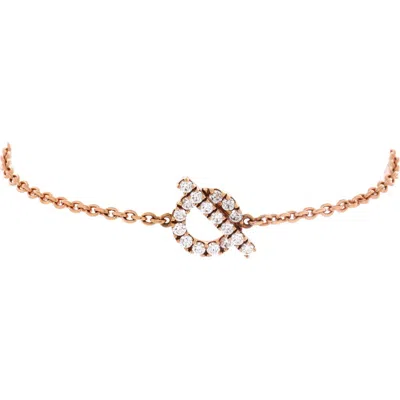 Pre-owned Hermes  Hermes Finesse Bracelet 18k Rose Gold And Diamonds In Multi