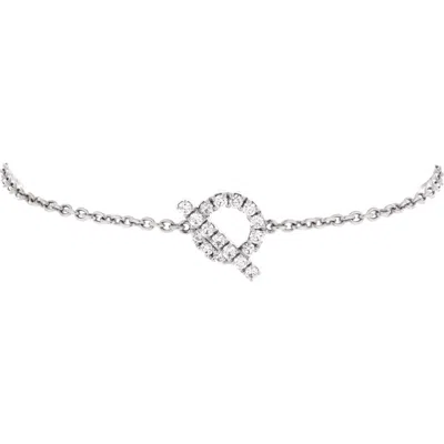 Pre-owned Hermes  Hermes Finesse Bracelet 18k White Gold And Diamonds In Silver