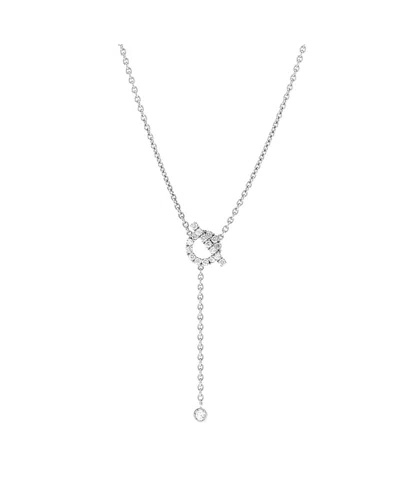 Pre-owned Pre-owned Hermes  Hermes Finesse Lariat Necklace 18k White Gold And Diamonds, 17.75