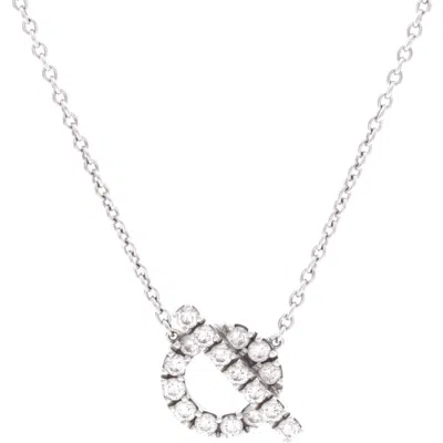 Pre-owned Hermes  Hermes Finesse Pendant Necklace 18k White Gold And Diamonds In Neutral
