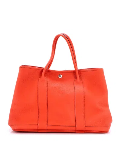 Pre-owned Pre-owned Hermes  Hermes Garden Party 36 Leather Tote In Orange