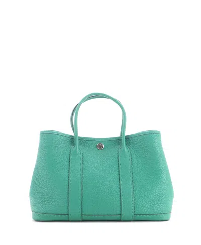 Pre-owned Pre-owned Hermes  Hermes Garden Party Leather Tote In Green