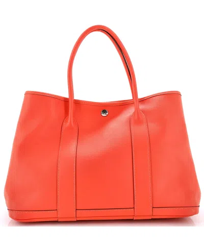 Pre-owned Pre-owned Hermes  Hermes Garden Party Leather Tote In Red