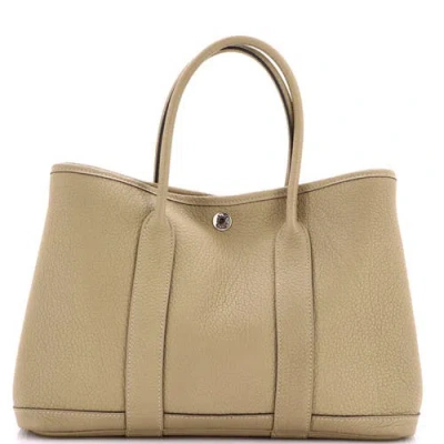 Pre-owned Pre-owned Hermes  Hermes Garden Party Tote Leather 30 In Green