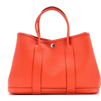 Pre-owned Hermes  Hermes Garden Party Tote Leather 30 In Red