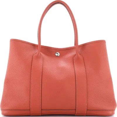 Pre-owned Hermes  Hermes Garden Party Tote Leather 36 In Brown