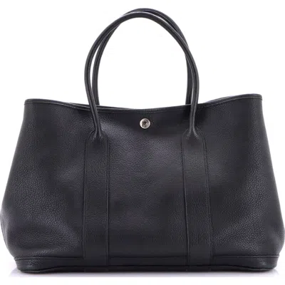 Pre-owned Hermes  Hermes Garden Party Tote Leather 36 In Black