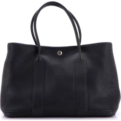 Pre-owned Hermes  Hermes Garden Party Tote Leather 36 In Black