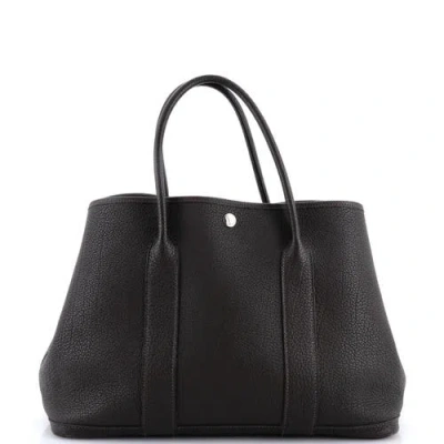Pre-owned Hermes  Hermes Garden Party Tote Leather 36 In Brown