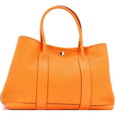 Pre-owned Hermes  Hermes Garden Party Tote Leather 36 In Orange
