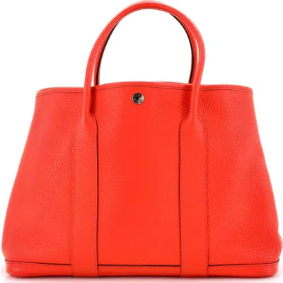 Pre-owned Hermes  Hermes Garden Party Tote Leather 36 In Orange