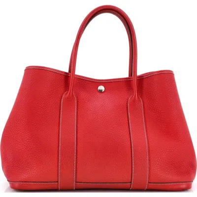 Pre-owned Hermes  Hermes Garden Party Tote Leather 36 In Red